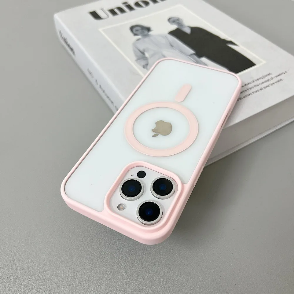 Luxury Transparent Magnetic Protective Phone Case with Clear Cover