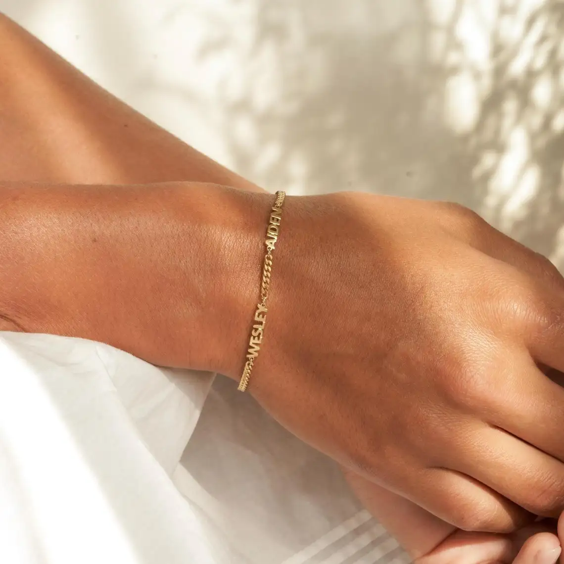 Custom Name Bracelet Women Personalized First Name Bracelet Curb Chain Stainless Steel Baby Handmade Jewelry