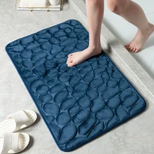 

Inyahome Memory Foam Bathroom Rug Non-Slip Bath Mat Soft Absorbent Bathroom Carpet Machine Washable Large Thick Bath Runner