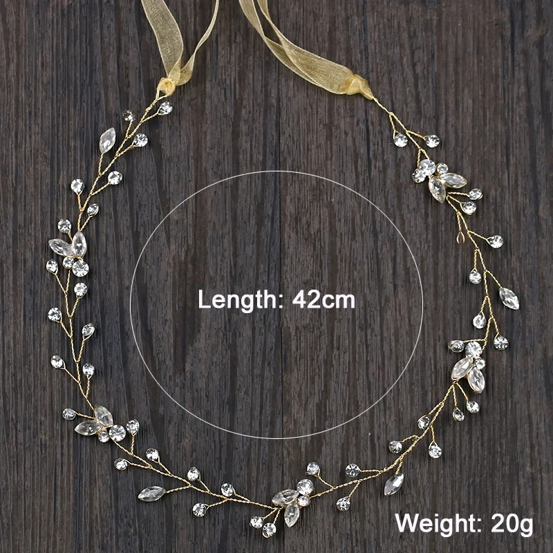 Vintage Gold Silver Color Headbands For Wedding Women Bride Crystal Tiara Hairbands Handmade Hair Jewelry Party Hair Accessories