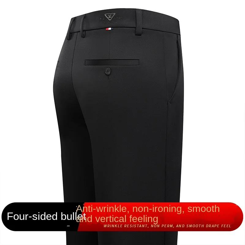 2024 Casual Pants Men's Loose Straight Medium Youth Young Business Trousers Fashion All-Matching Workplace Suit Pants