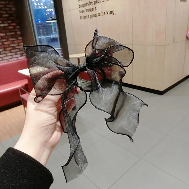 New Korean Bow Ribbon Elastic Hair Bands Women Elegant Hair Rope Elastic Ring Ties Headwear Girls Hair Accessories 6