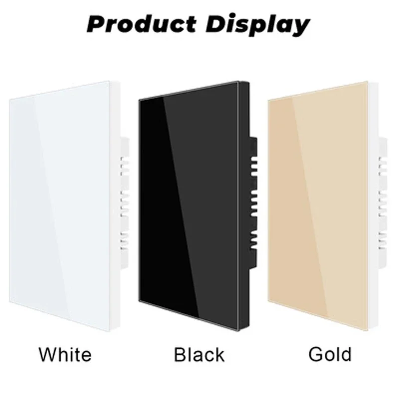 Wall Touch Switch Socket American Standard Tempered Crystal Glass Switch Panel With Installation Iron Plate