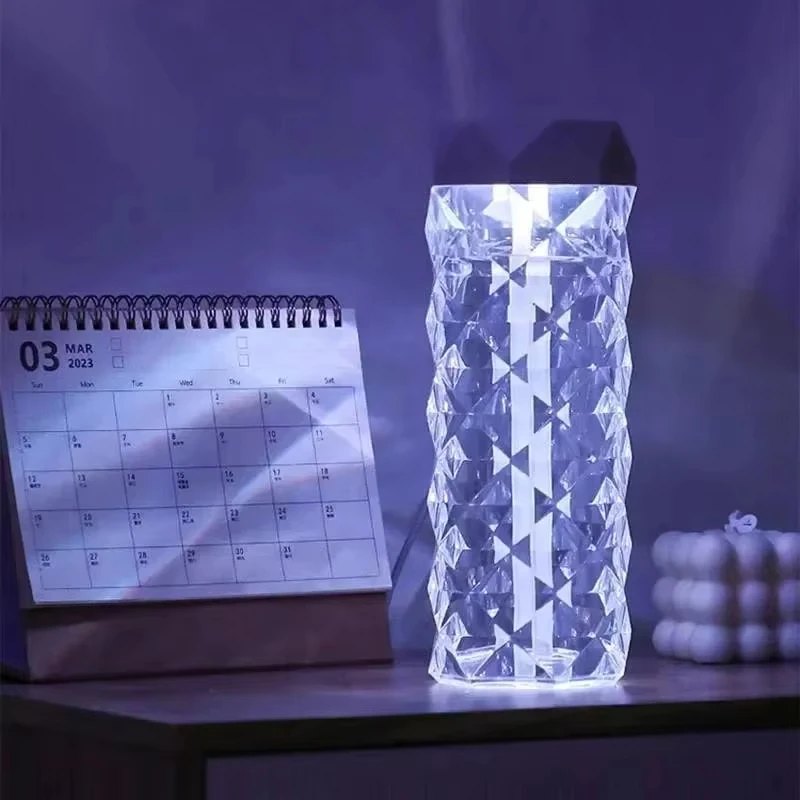 1 세트의 공기 가습기 컬러 USB 크리스탈 가습기 500ml 대용량 향수 스프레이 휴대용 룸 오피스 데스크 가습기