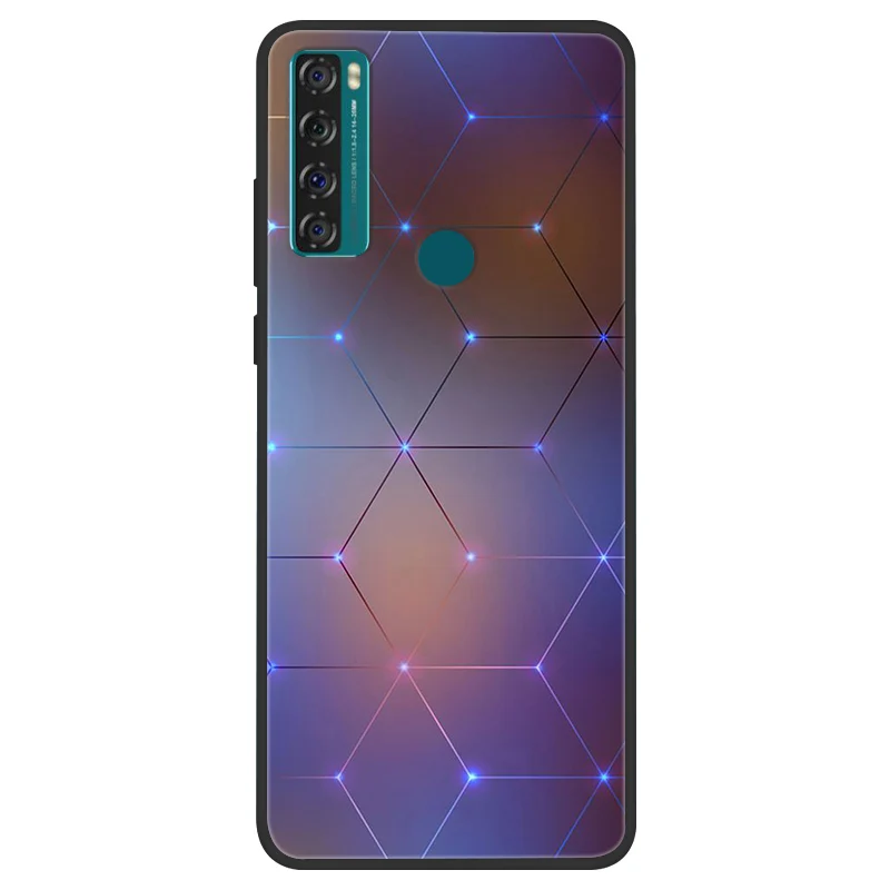 Space Painted Black Silicone TPU Case - Protective Shell Cover