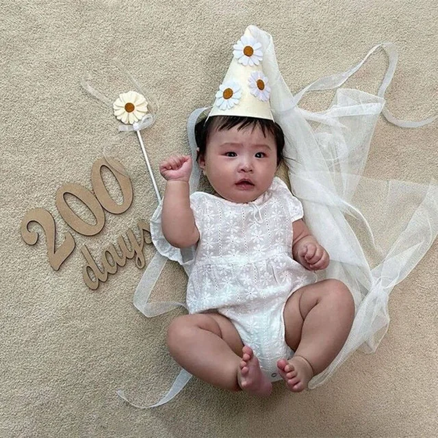 First Kids Birthday Daisy Felt Hat Three-dimensional Daisy Felt - Main Image