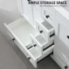 48" Bathroom Vanities Cabinet with Sink Combo Set, Undermount Double Resin Sink w/Thickened Wood, Matte Black Faucet, White 4