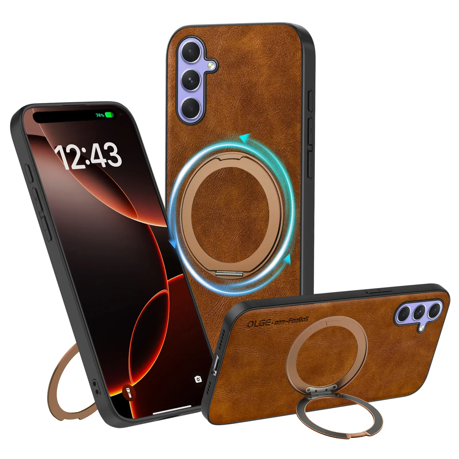 Magnetic Retro Soft Stand Phone Case