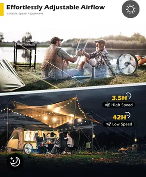 Operated Drum Fan,16 inch Black Industrial High Velocity Floor Fan, Camping Fan 5