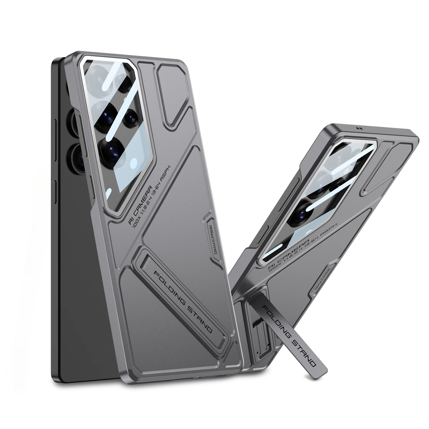Durable Hard Shell Phone Case with Lens Protection & Built-In Holder