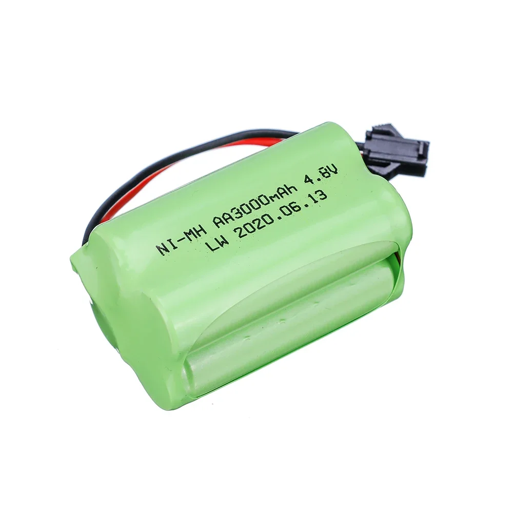 Batterie NiMH 4.8V 3000mAh pour bateau RC, connecteurs détaillés en gros plan
