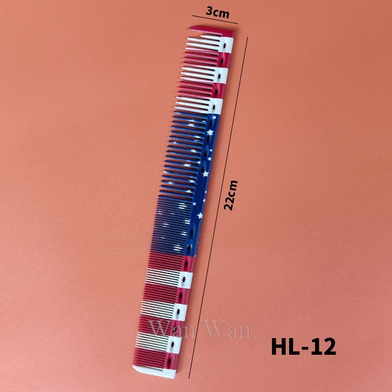 New Styling Hairdressing Comb National Flag Hair Cutting Combs Hair Salon Barber Trim Hairbrush Haircut Brush Barber Shop Tools 6
