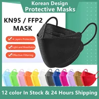 10-100PCS mascarillas FFP2 Face Mask CE Approved FPP2 Disposable KN95 KF94 Facial Mouth Black Fish Masks FFP2MASK kf94mask 1