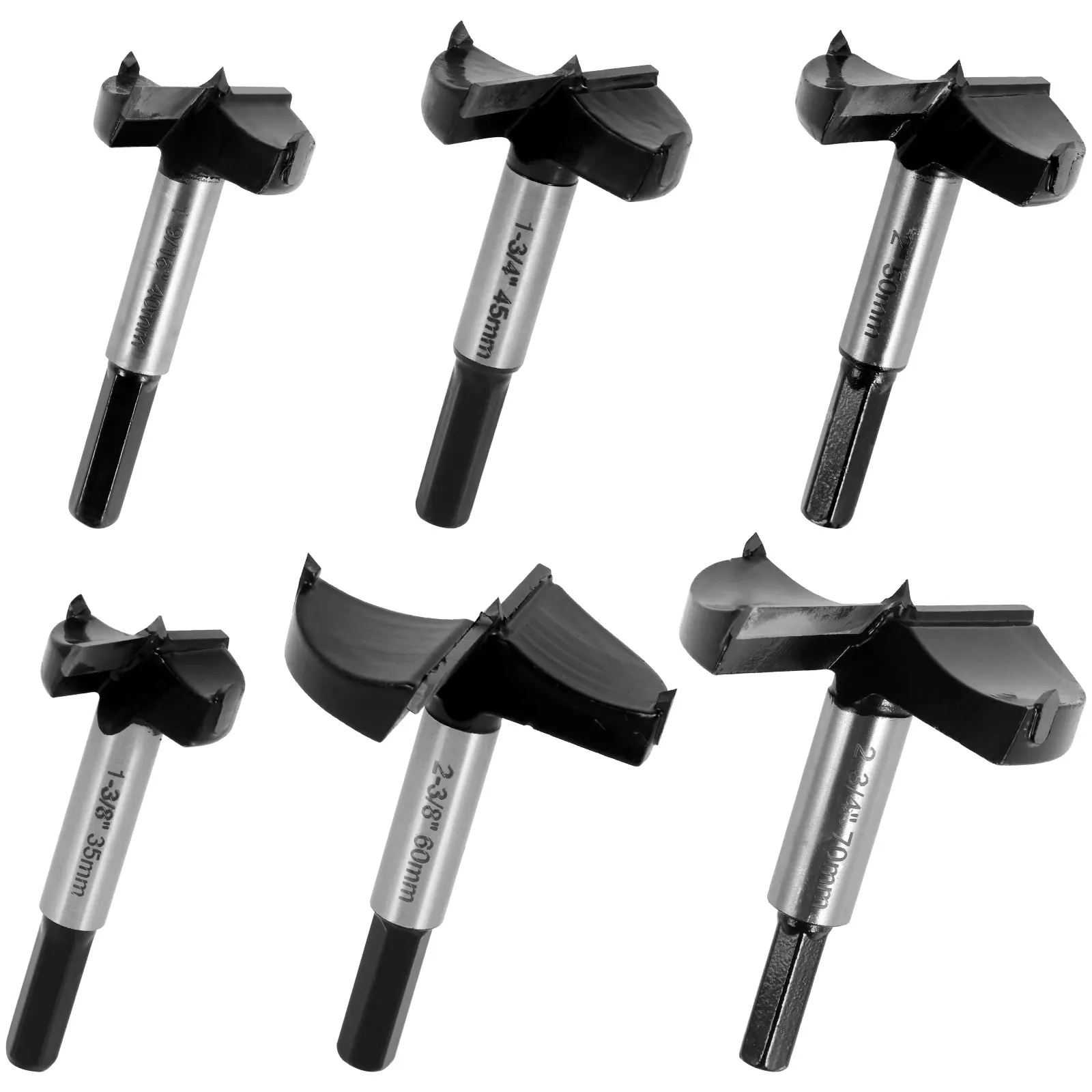 

6Pcs Hole Opener Drill Bit High Hardness Tungsten Steel Tip Wood Drilling Hole Opener Sturdy Woodworking Hex Shank Drilling