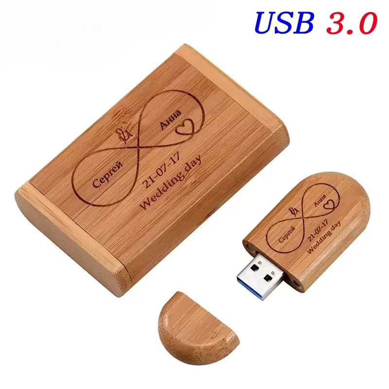 결혼 선물 USB 3.0 스틱 64GB 사용자 정의 로고 나무 상자 플래시 드라이브 32GB Pendrive 무료 샘플 U 디스크 16GB 8GB 4GB 메모리 스틱