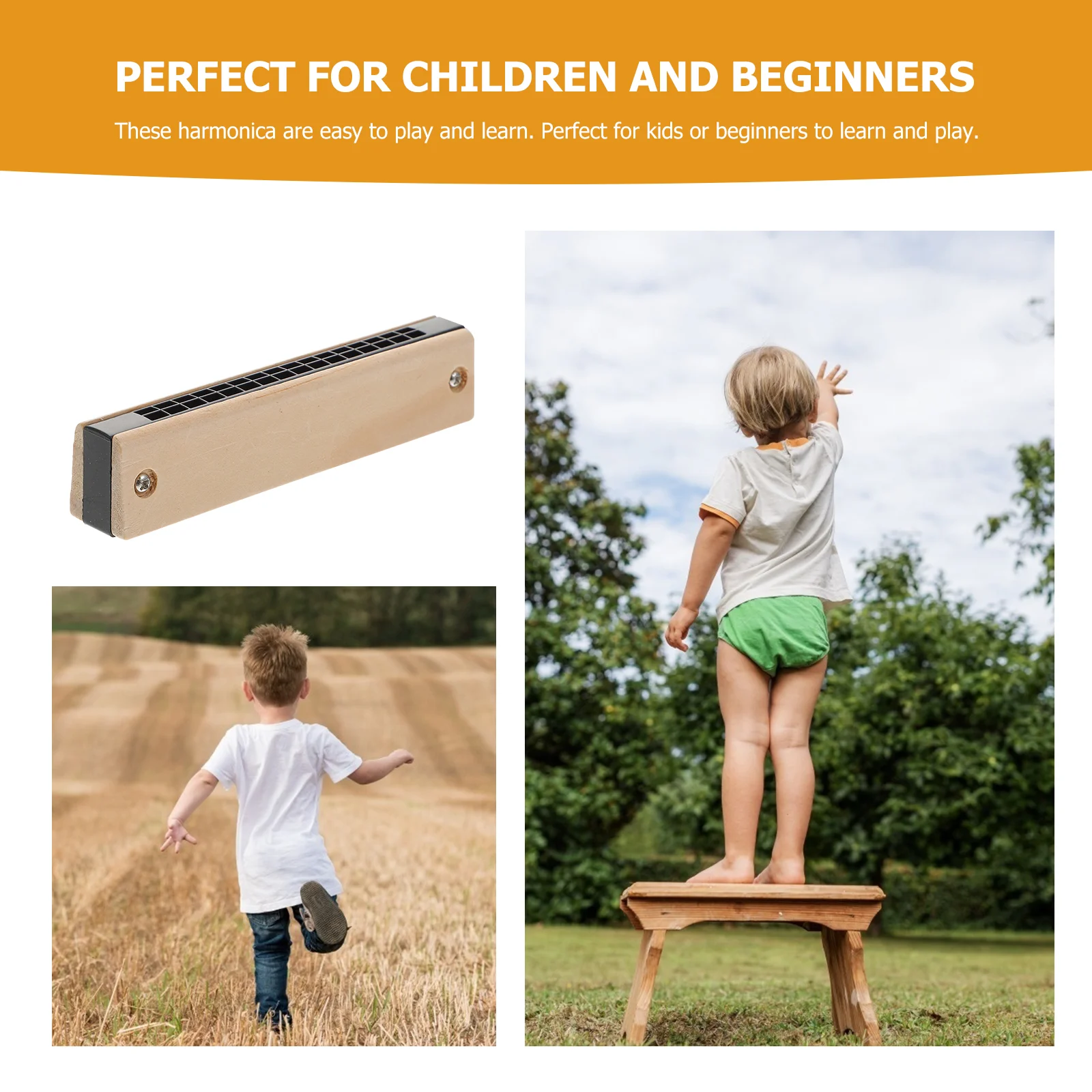 Wooden Body Harmonica Toy 10 Holes Student Musical Instrument Beginner Blues Diatonic Mouth gan diatonic harmonica kids harmonica