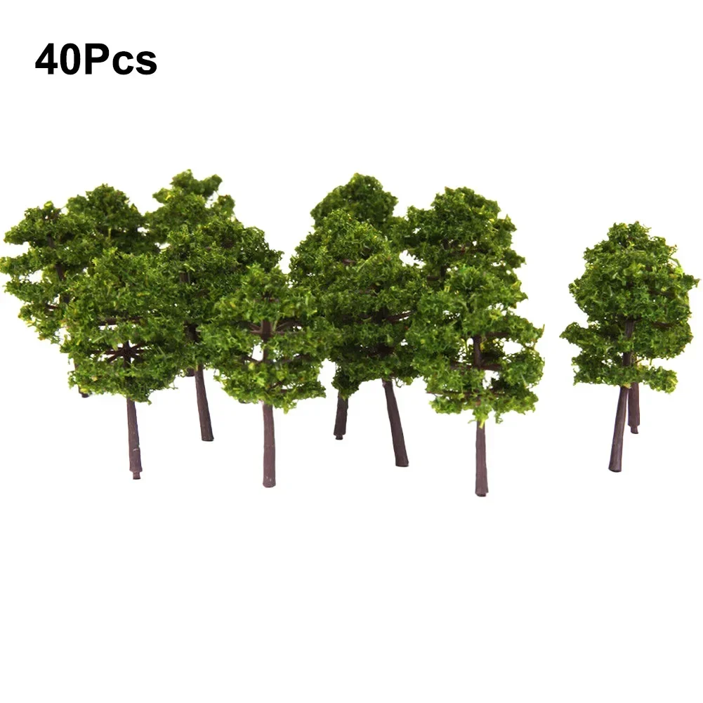 Deep Green Model Tree N Gauge Railway Building Scenery Layout 5cm Green Train Railroad Architecture DIY Crafts 40pcs ornament crafts miniature ornament miniature tree ornament model tree ornament