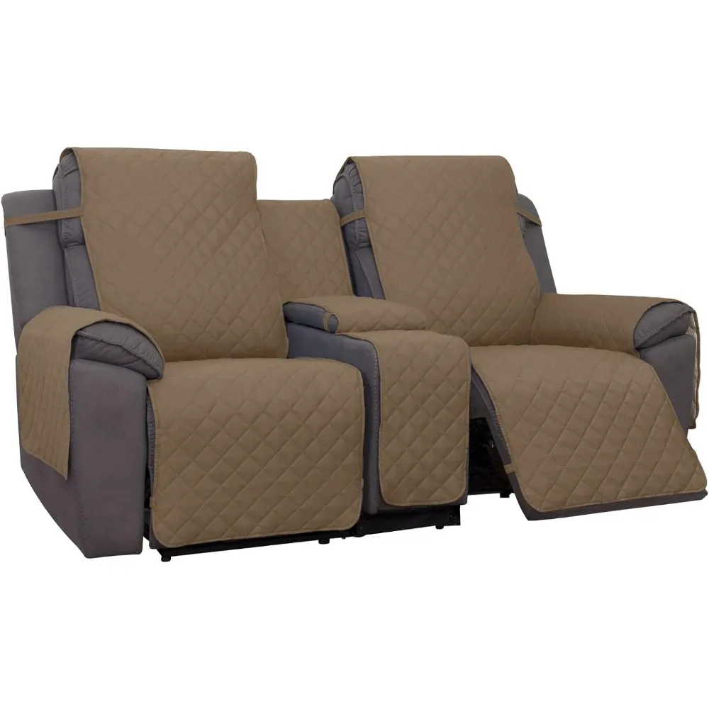 

Water Resistant Reversible Loveseat Recliner Couch Cover for Double Recliner With Console – Non Slip Split Sofa Cover Covers