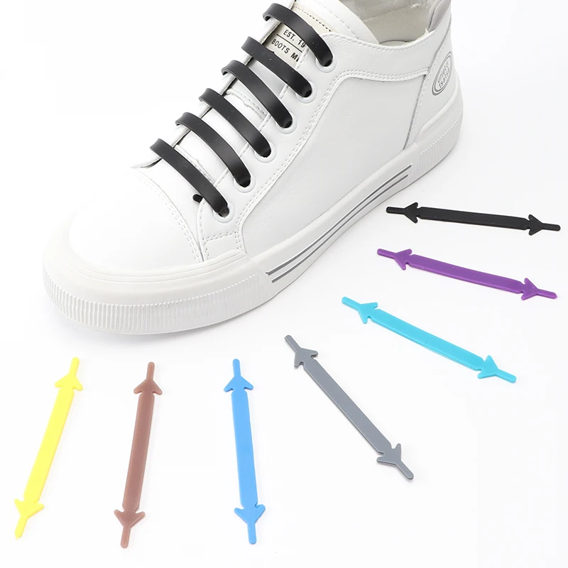 12 Pcs Elastic Shoe Laces Without Ties Silicone Shoelaces For Sneakers