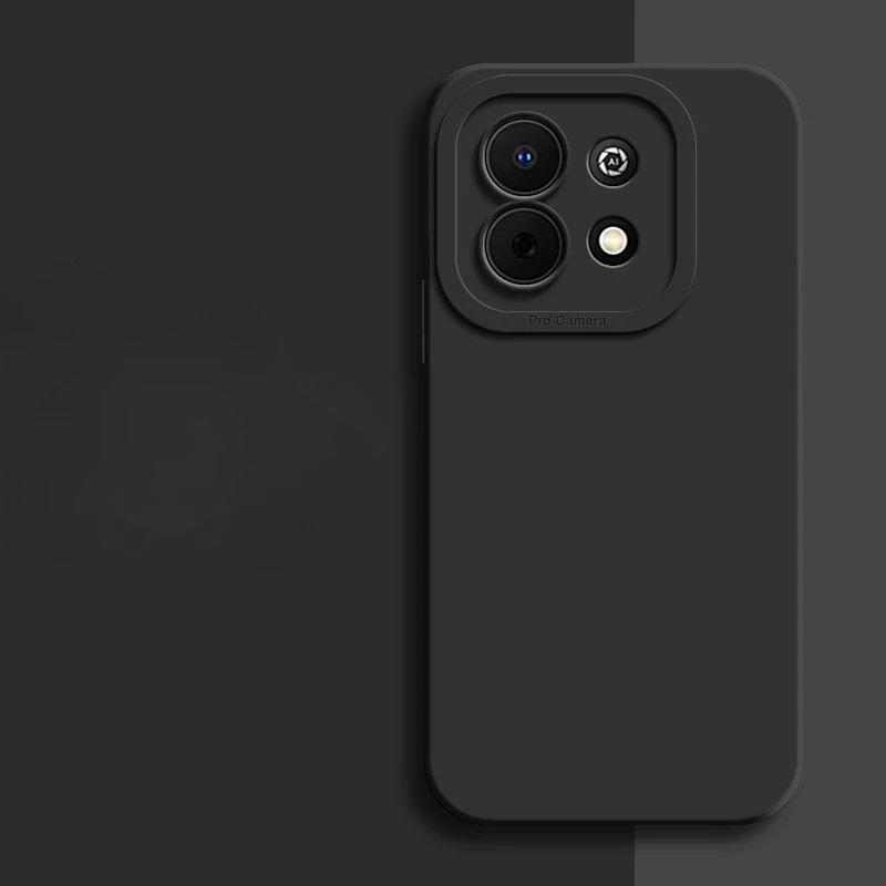 Sleek Black Semi-Transparent TPU Protective Phone Case