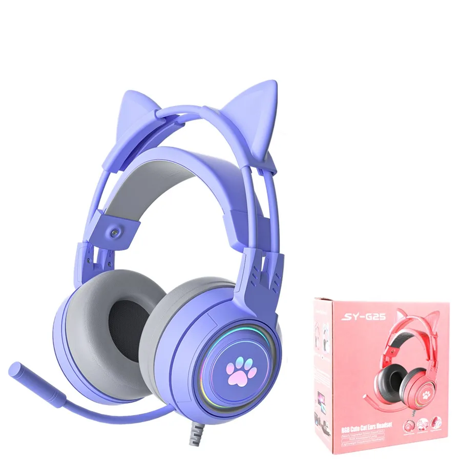 Fille Rose PC Jeux Casque Pour Téléphone Ordinateur Portable Filaire Stéréo  Hifi Casques LED Lumière Gaming Bandeau PS4 Jeu Écouteur Microphone Du  25,13 €