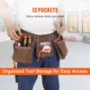 VEVOR 13 Pockets Tool Belt Waist Pouch with Dual Hammer Loops Tool Storge Bag for Wrenchs Screw Electrician Carpenter Repair 5