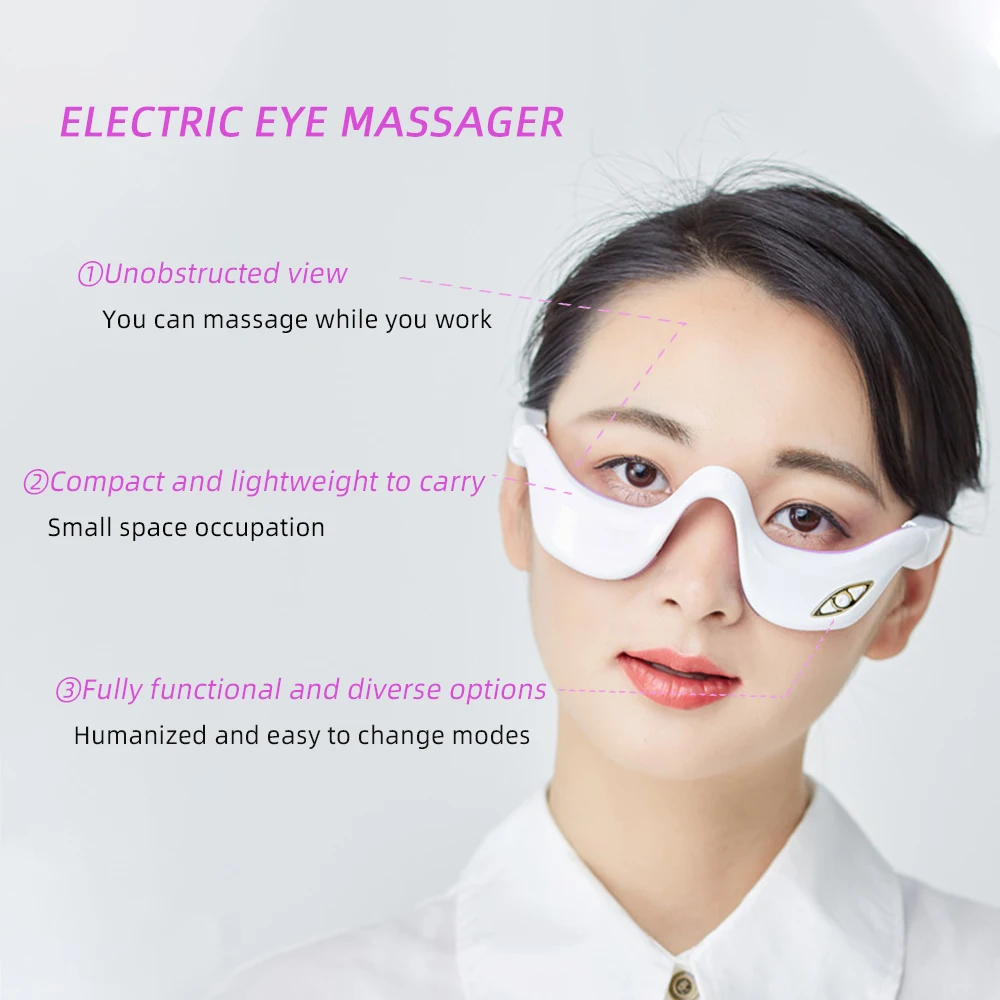 EMS Micro Current Pulse Hot Compress Eye Massager Vibration Eye Patch Relief Eye Wrinkles Remove Dark Circles Eye Skin Tightenin