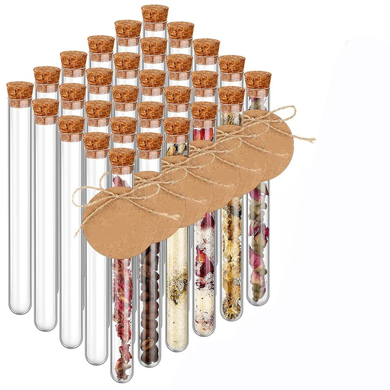 Transparent Laboratory Plastic Test Tube Cap and Stopper 12x100mm 10 Pieces School Laboratory Supplies Accessories plastic test tubes