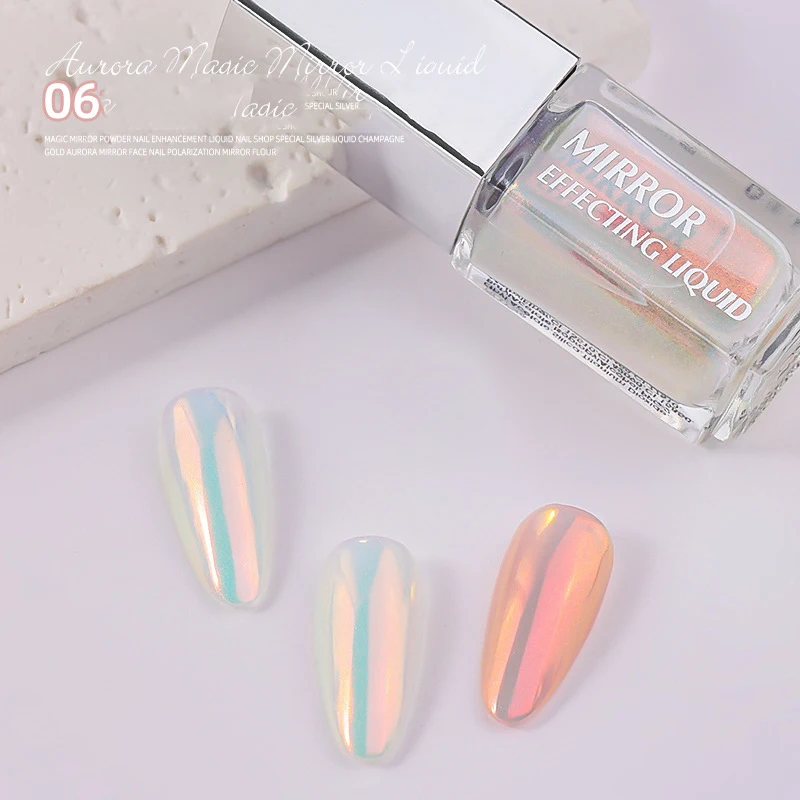 Liquid Auroras Nail Powder Liquid Moonlight Pigment Chrome Mirror Fingernail Decoration Long-lasting Aurora Nail Gel