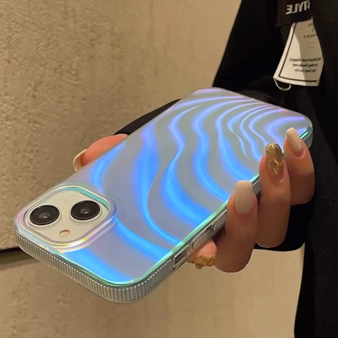 Blue Light Vortex Pattern Shockproof Silicone Phone Case