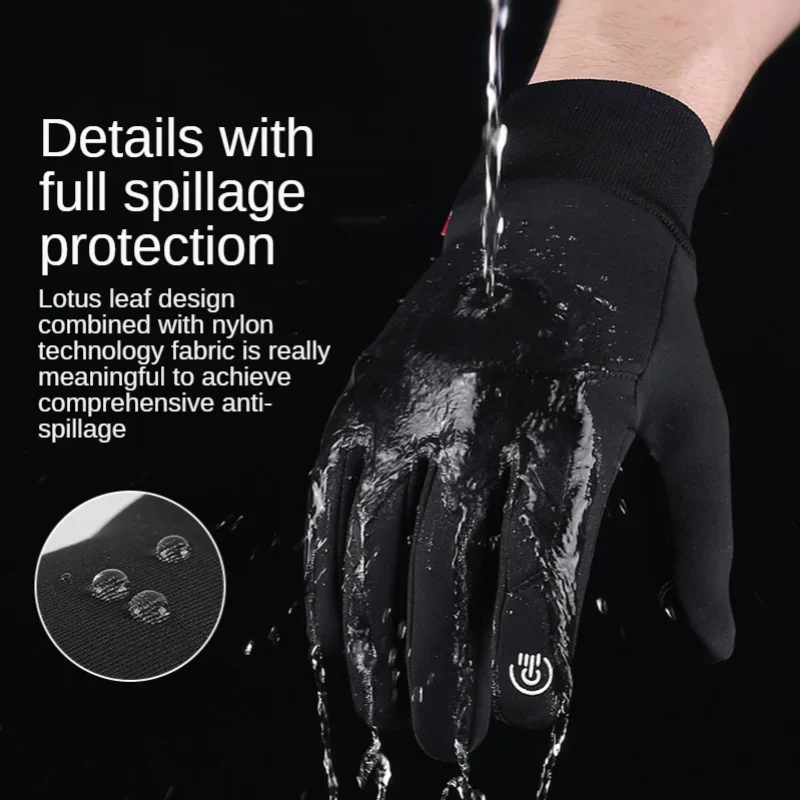 Autumn Winter Men Women Gloves Touch Screen Waterproof Windproof Gloves Outdoor Sports Warm Thermal Fleece Running Ski Gloves 5