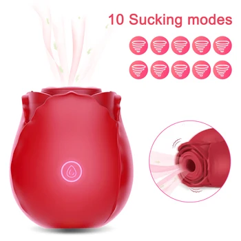 Powerful Rose Sucking Vibrator Toy for Women Nipple Oral Clitoris Sucker Stimulation Vibrators Sex Toys Female for Girls Adults 5