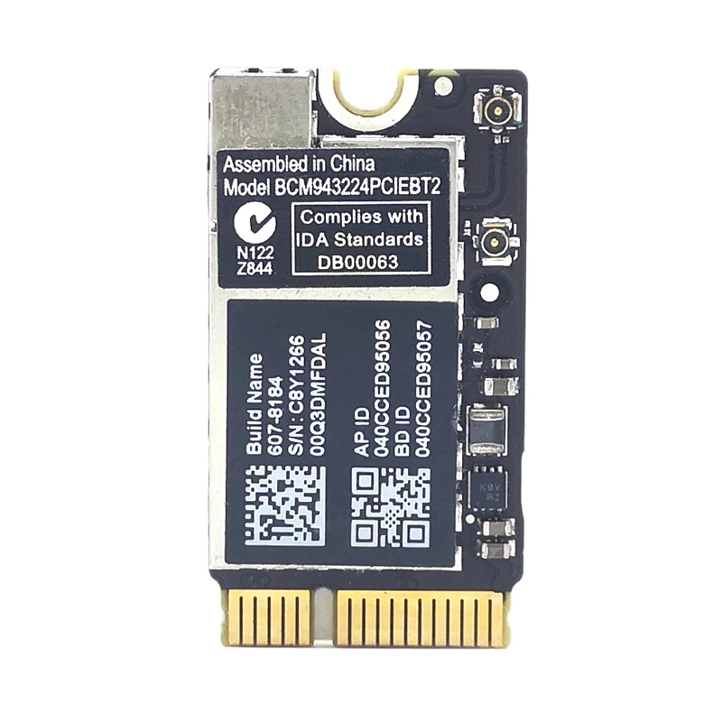 Беспроводная Wi-Fi карта BCM943224PCIEBT2 600M 2,4 & 5G WiFi Bluetooth для MAC OS Macbook AIR A1370 A1369 A1465 A1466 MC505 965