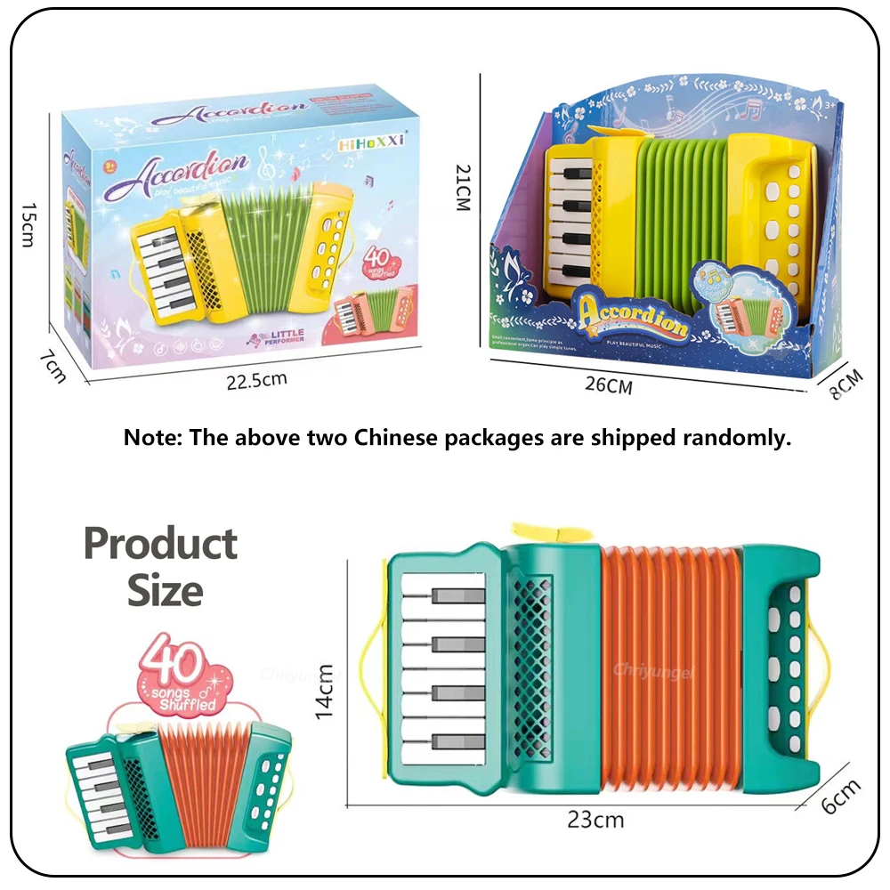 Accordion for Kids Musical Indoor and Outdoor Playing Musical Instrument Educational Toys Gifts for Toddlers Boys Girls 6