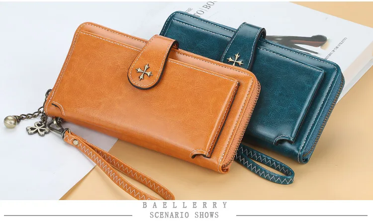 Baellerry Damen-Geldbörse mit großem Fassungsvermögen, Handtasche, Handytasche, Namensgravur, Kartenhalter, Reißverschluss, Geldbörse und Geldklammer für Mädchen – Detail 17