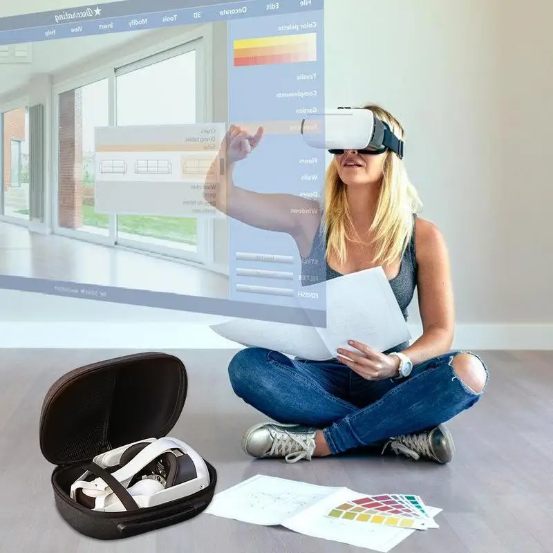 VR 헤드셋용 휴대용 하드 여행 케이스 보관 가방, 편리한 운반 케이스, 컨트롤러 액세서리