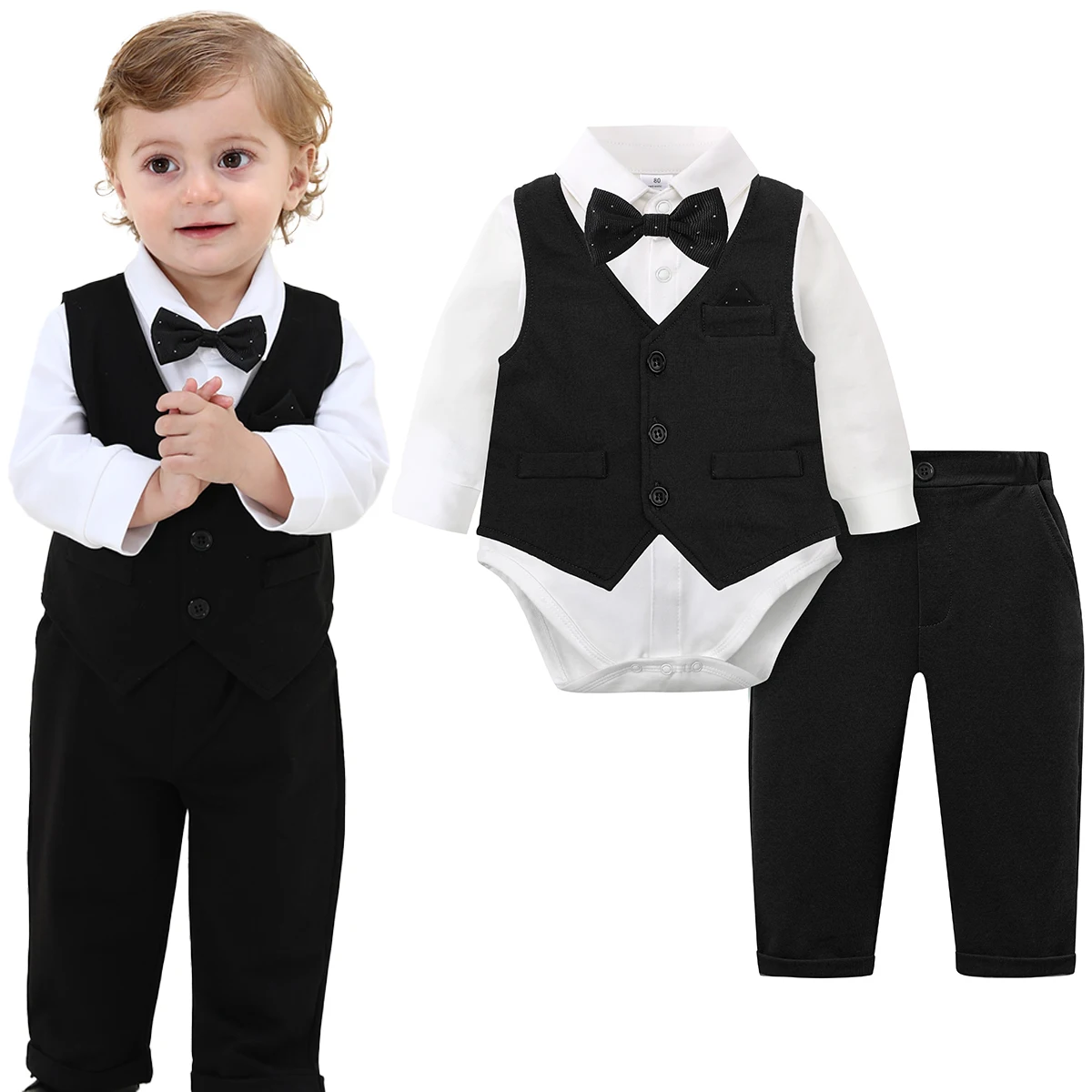 Baby Boy Tuxedo Suit Set 1