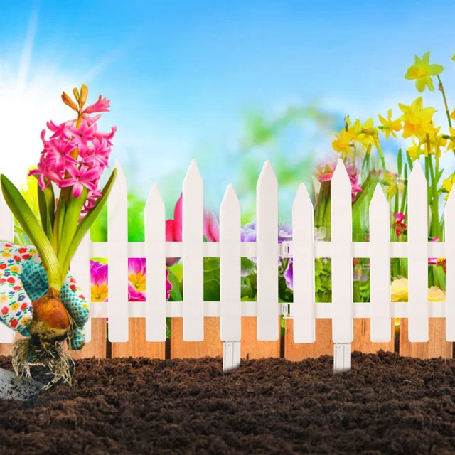 4 Pcs Kerti Kerítés Gyep Határdekoratív Piket Border Udvar Műanyag - Image 3