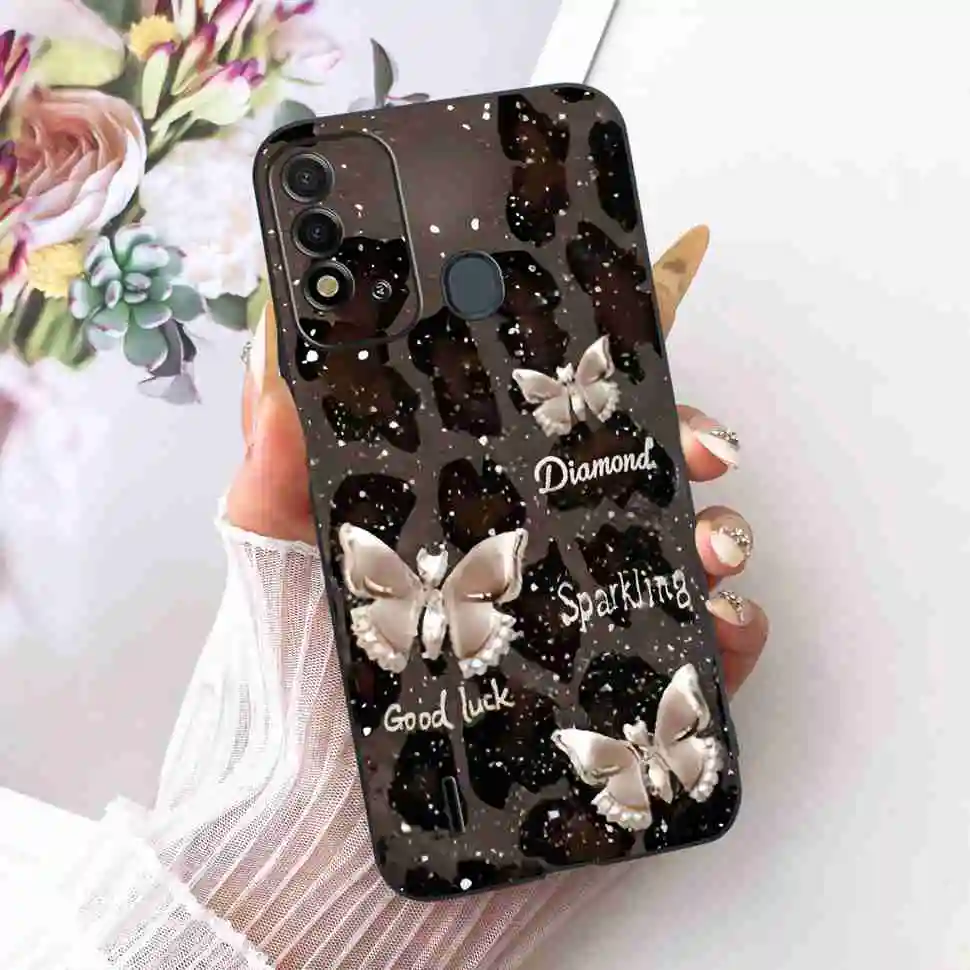 Colorful Cartoon Design Soft TPU Shockproof Black Phone Case Bumper Cover