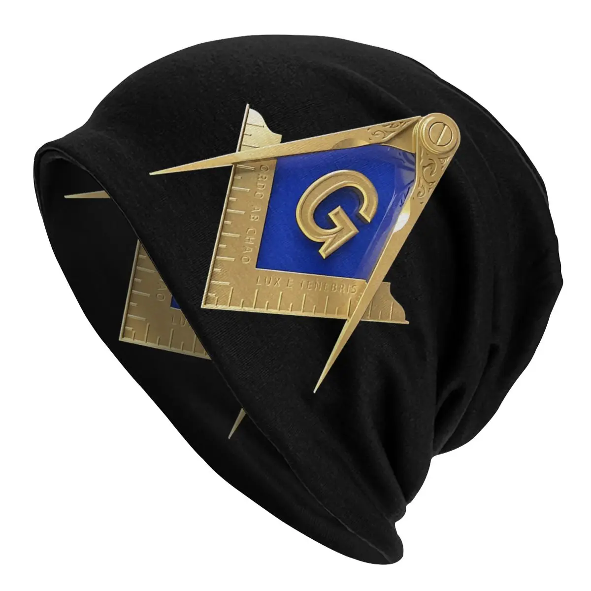 

Masonic Freemason Gold Square Compass Washed Warm Bonnet Outdoor Casual Beanies Protection Men Women Hats