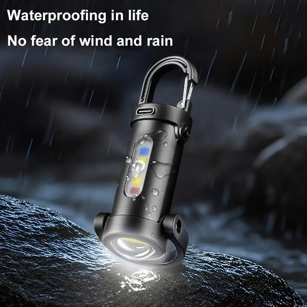 Portable LED Keychain Light 1/2/3/5pcs Portable LED Keychain Light Rechargeable Waterproof Mini Flashlight Ultra Bright Camping Pocket Lamp Multi-Function