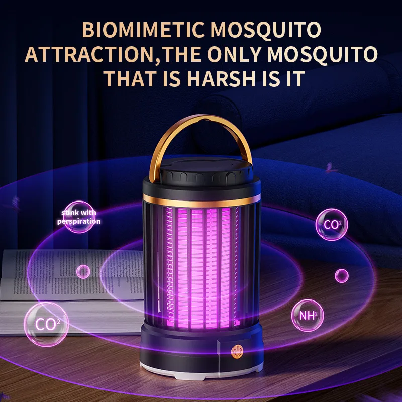 Portable Mosquito Killer Lamp 360&deg; Biometric Mosquito Control Night Light 1600mAh Recharge Battery Safe for Pregnant and Infants