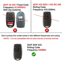 For SEIP TM60 TS75 TM50 TM80 TS100 Receiver 433.92MHz SEIP SKR433 SKR433-1 SKRJ433 SKR433-3 Garage Door Remote Control 2