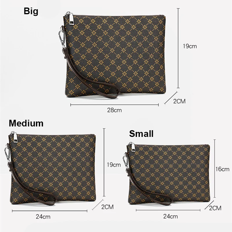 Men Clutch Bag 2023 New Long Wallets Fashion Print 3 Sizes Man Clutches Purse Business Male Mobile