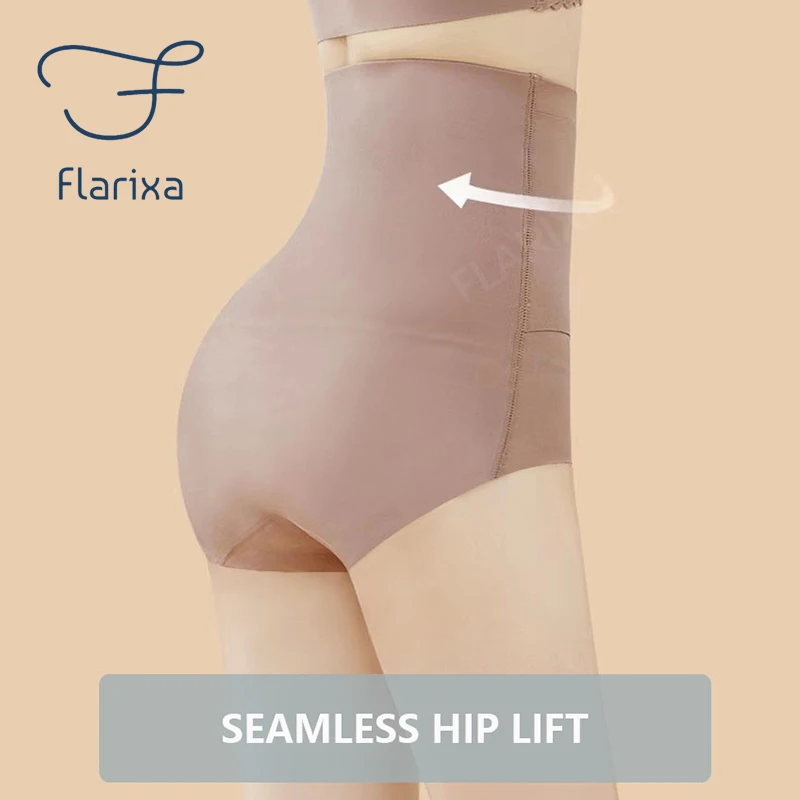 Flarixa 2 in 1 Hip Lift Flat Belly Women's Panties Body Shapewear Women Thin Waist Trainer Body Shaper Sculpting Corset waist trainer shapewear panties push up panties shapewear workout pants butt hip enhancer ice silk panties