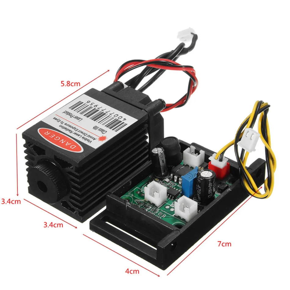 Máquina de Gravura CNC, 500mW, 808nm, 12V, TTL, Fan Cooling, DIY