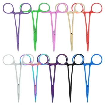 12.5cm Hand Tool Hemostatic Forceps Pet Hair Clamp Fishing Locking Pliers Epilation Tools Straight Curved Tip Pet Forceps D0001A 1
