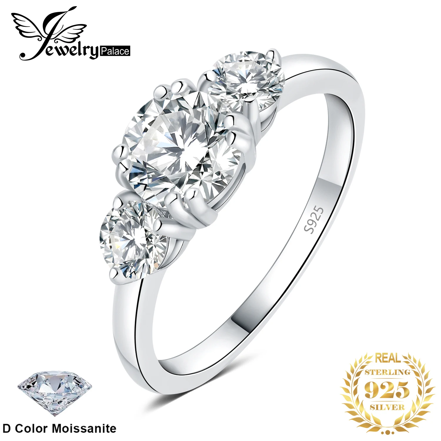 JewelryPalace Moissanite D Color 925 Sterling Silver Stone