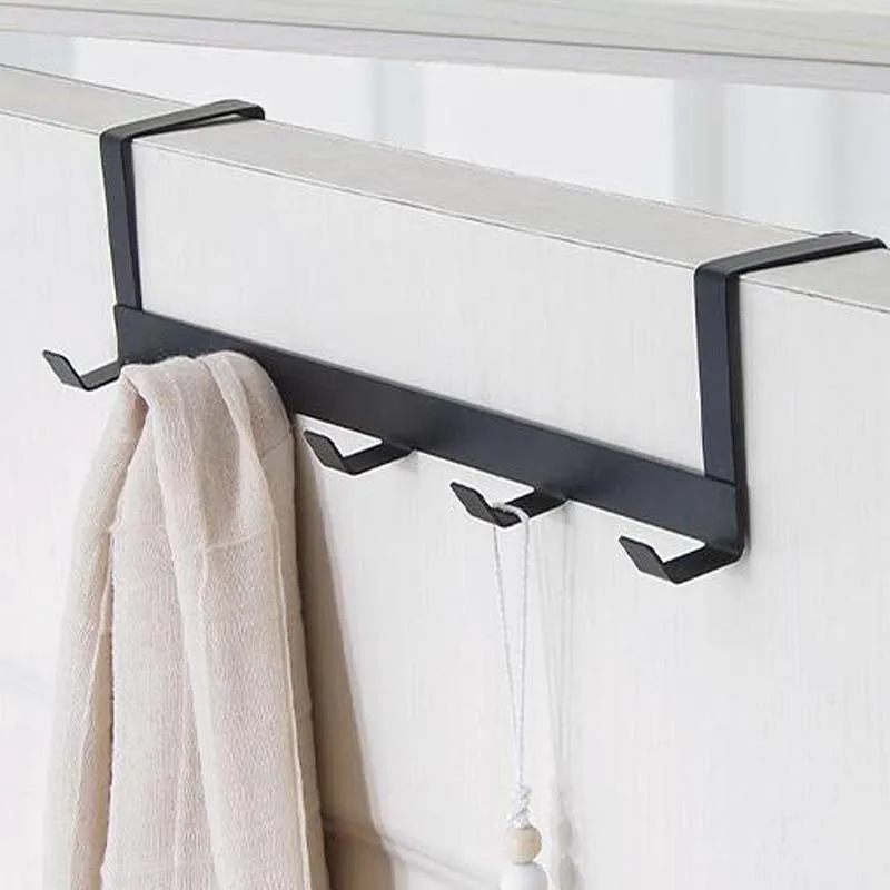 Hooks Over The Door 5 Hooks Home Bathroom Organizer Rack Clothes Coat Hat Towel Hanger Bathroom Kitchen Accessories Holder Rack 1