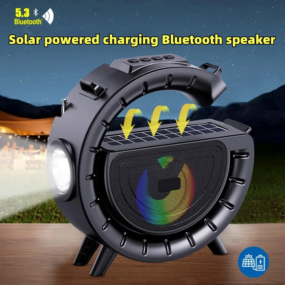 

Multi functional caixa de som Bluetooth flashlight solar player portable wireless card insertion speaker Bluetooth speaker